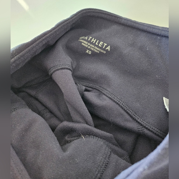 Athleta Women's Side Stripe Salutation 7/8 Hi-rise Legging Navy XS Mesh Yoga - Picture 7 of 15